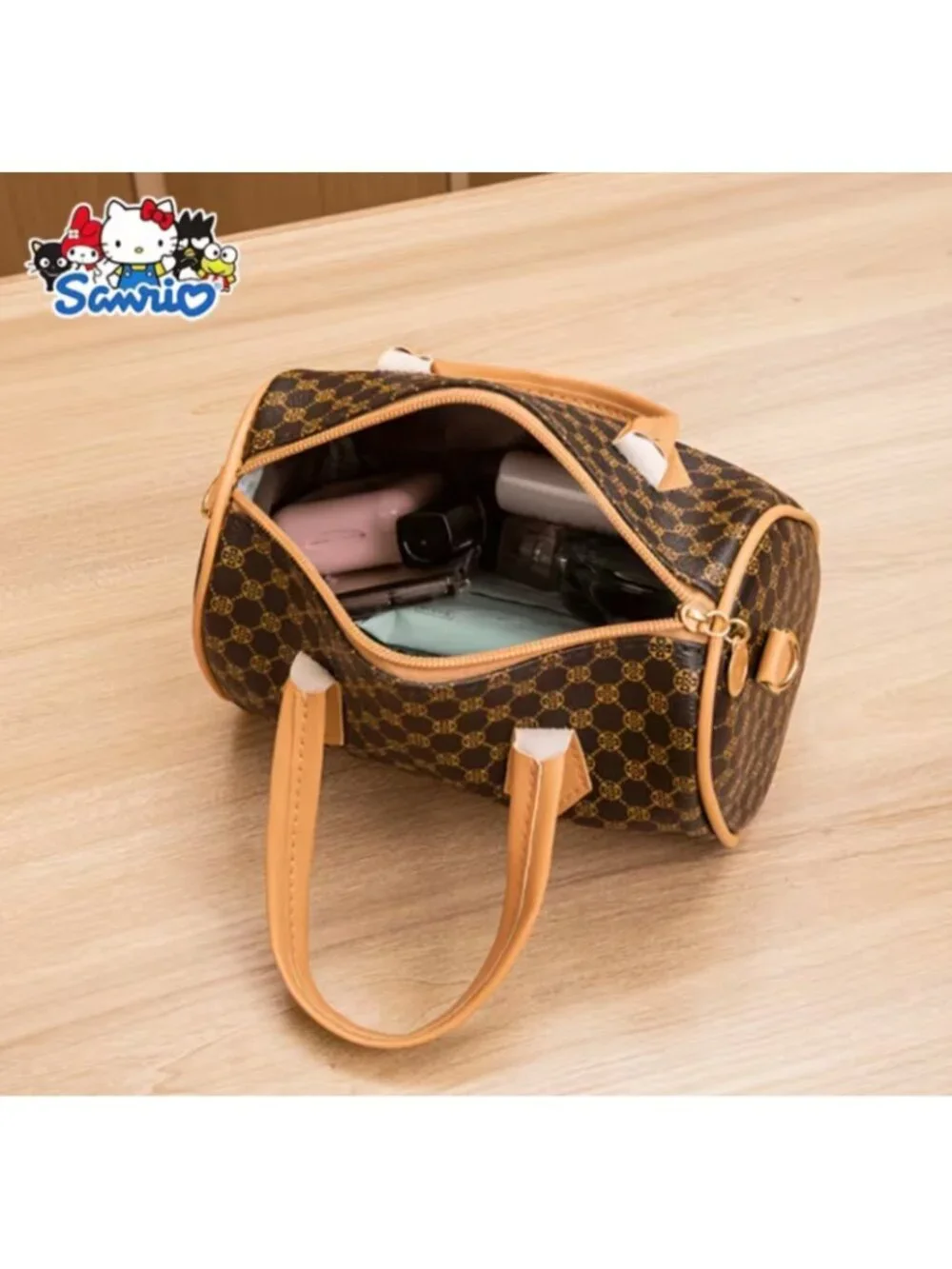 Sanrio Hello Kitty Vintage Color‑Block Boston Tote Kawaii Top‑Handle & Crossbody